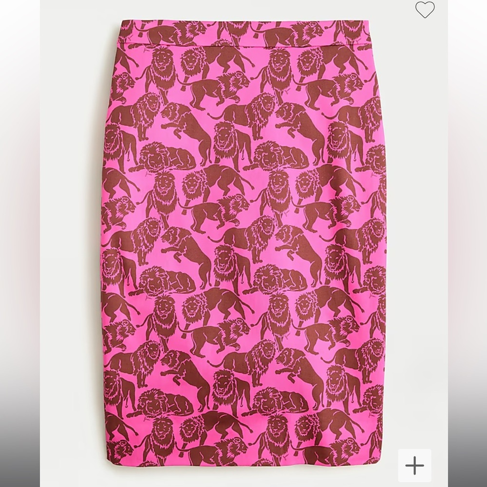 J.Crew No.2 Pencil Skirt Lion Print
